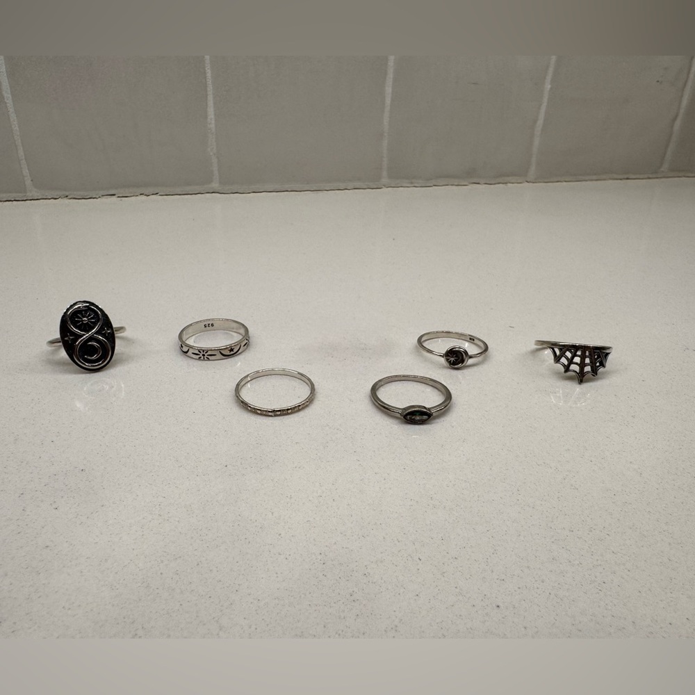 Sterling Silver Celestial Ring Set - image 1